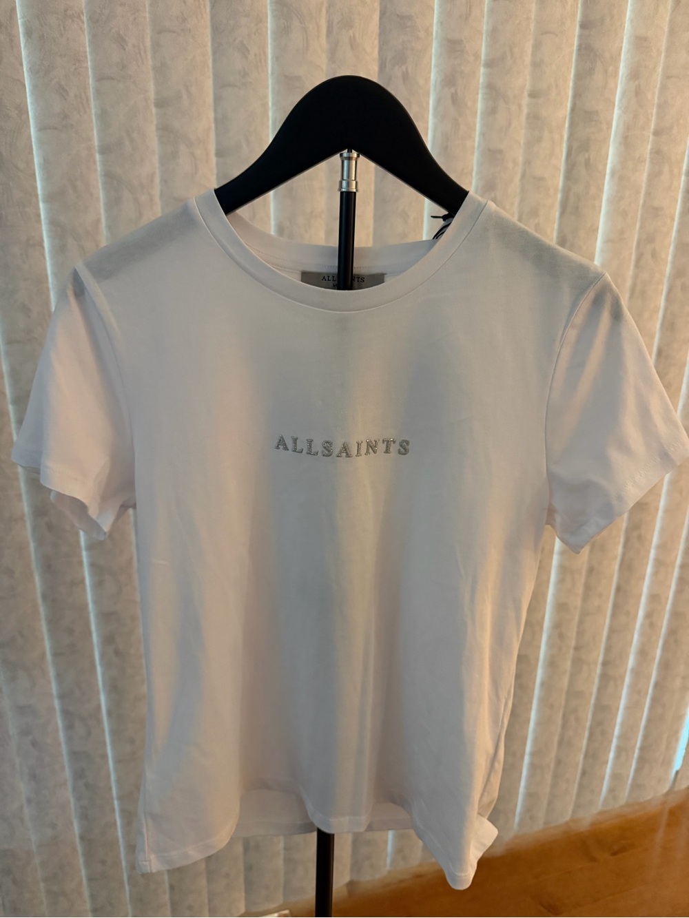 All Saints White Logo Crewneck Tee